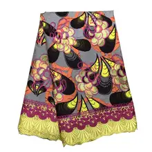 Гипюровая кружевная ткань, вышитая Высококачественная африканская восковая кружевная ткань со шнуром, швейцарское кружево с водой для платья 91101