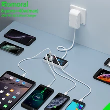 

Quick Charge 3.0 USB Hub Charger Station 8A 40W Smart LED Display Charging Station Adapter For iPhone 13 12 11 Xiaomi Samsung