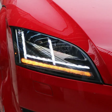 

Osmrk HID LED headlight assembly angel eye daytime running light with turn signal for Audi TT 2006-2014