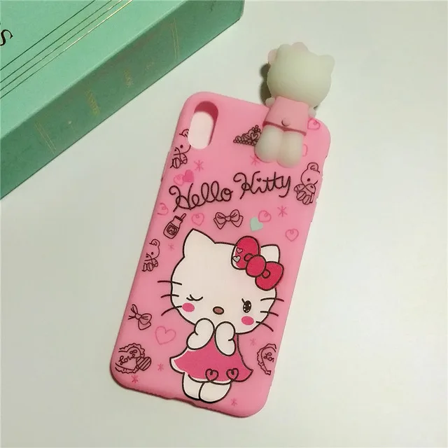 Мягкая силиконовая Розовая кукла задняя крышка для coque iphone 11 11pro 11pro max Прекрасный чехол для телефона hello kitty для iphone X XS MAX - Цвет: B