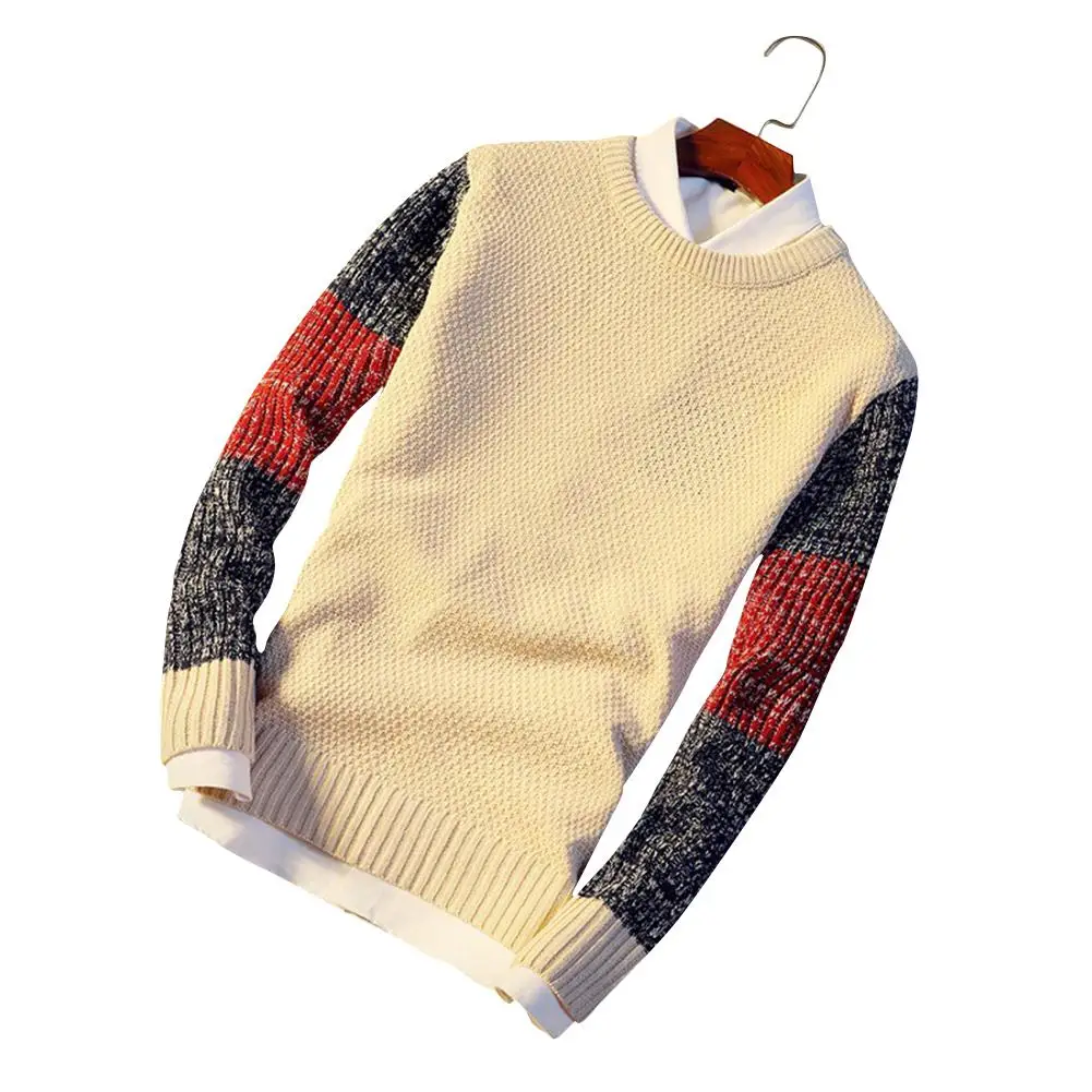 Studyset Men sweater Thin Long Sleeve Round Collar Pullover Casual Knitted Sweater cotton blend round collar thin style