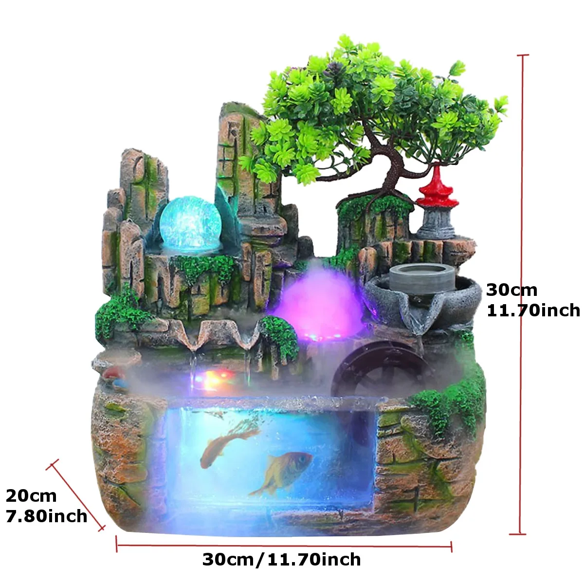 СВЕТОДИОДНЫЙ Крытый резиновая имитация Рокери водопад статуя настольный фонтан геомантическая медитация домашний садовый декор микро пейзаж