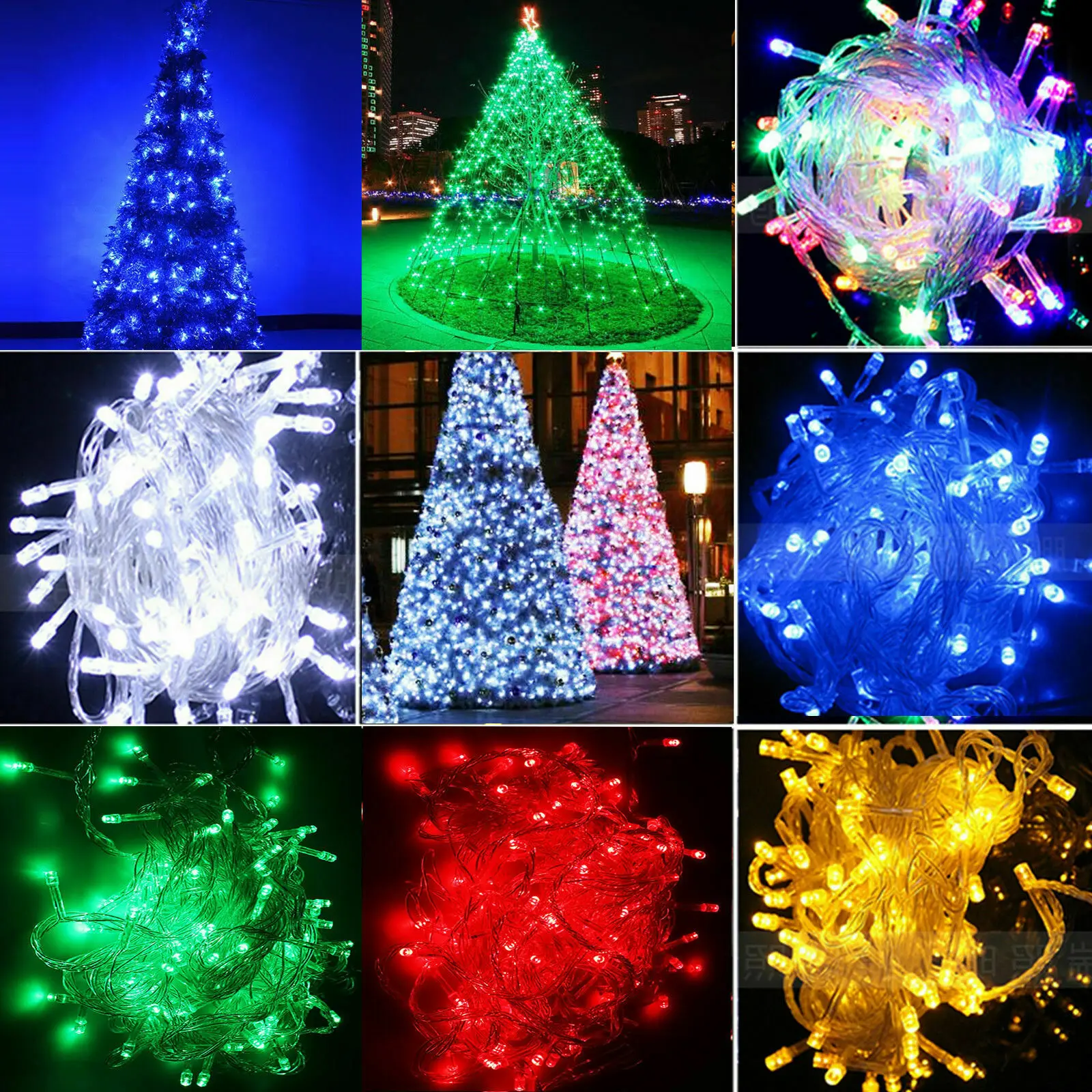 100 LEDs 10M Christmas Tree String Party Fairy Lights Xmax Color Waterproof Lamp 