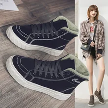 Женская обувь из хлопка; бархатная спортивная зимняя обувь; Новинка года; толстая теплая зимняя обувь для отдыха в Корейском стиле; женские кроссовки