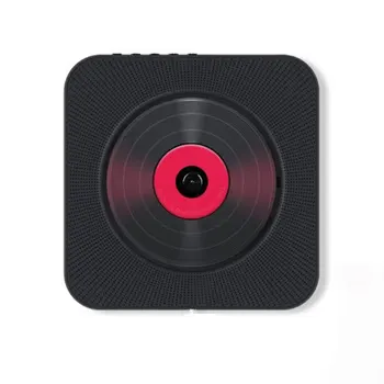 

Wall-Mounted Bluetooth CD Player with Display Portable USB Music Player DVD Player with Built-in Speaker Black