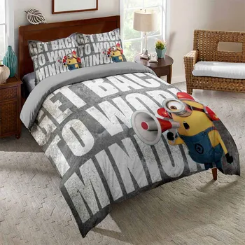 

Cute Minions Children Bedroom Quilt Cover Cartoon Character Bedding Collection Winter Comfort Bedding