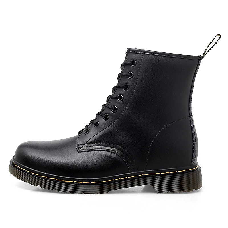 

Coturno Men Martin Leather shoes High Top Fashion Winter Warm Snow shoes Dr. Motorcycle Ankle Boots Couple Unisex Doc boots 46