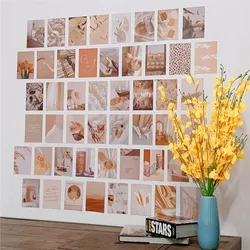 Carte décorative de couleur nordique Ins 50 feuilles, accessoires Photo, autocollant mural d'arrière plan, carte postale Double face pour bricolage 