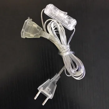 

3.5M Extender Transparent Wire EU/US Plug With On/off Switch For LED String Christmas Lights Home Garland Party Decoration