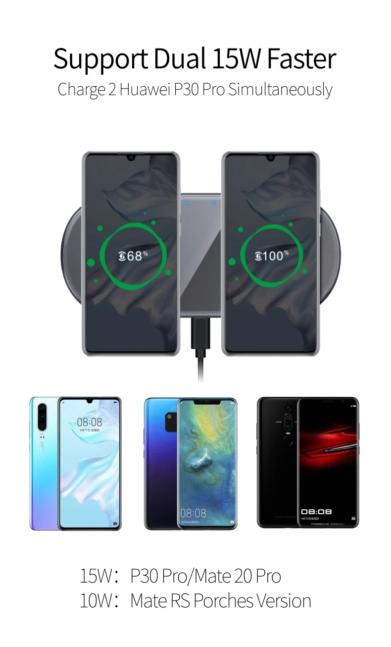 Carregador sem Fio c para Apple Sikai 3.0 Carregamento Rápido Usb Samsung Huawei Telefone Duplo 30 qi 15 w qc 4 qc 3.0 carregamento rápido usb c para