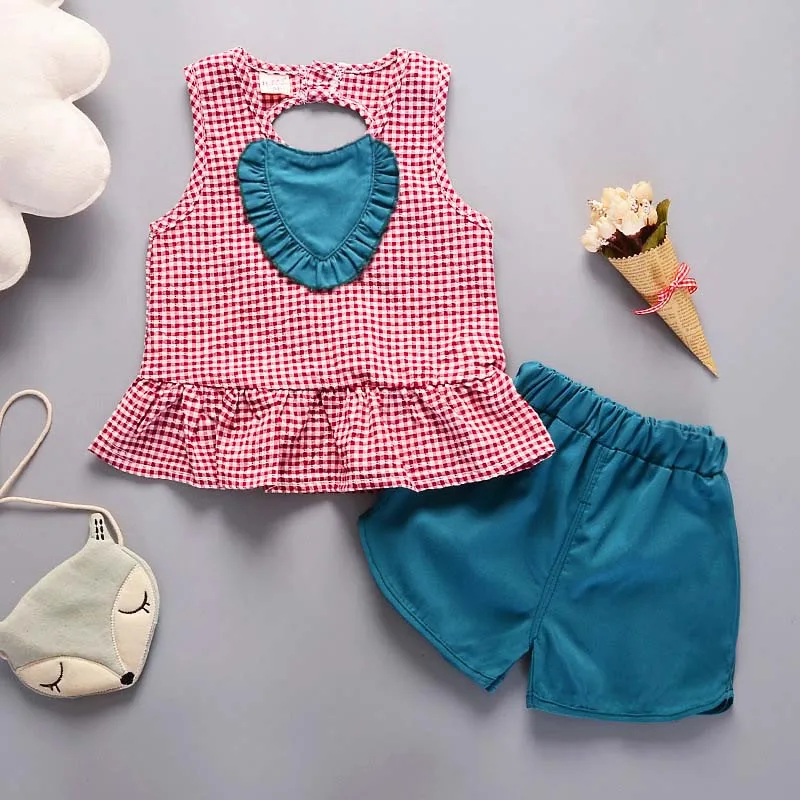 Комплекты одежды для маленьких девочек Одежда для младенцев Детские хлопковые Мультяшные наборы одежды из 2 предметов летний комплект для девочек - Цвет: picture color