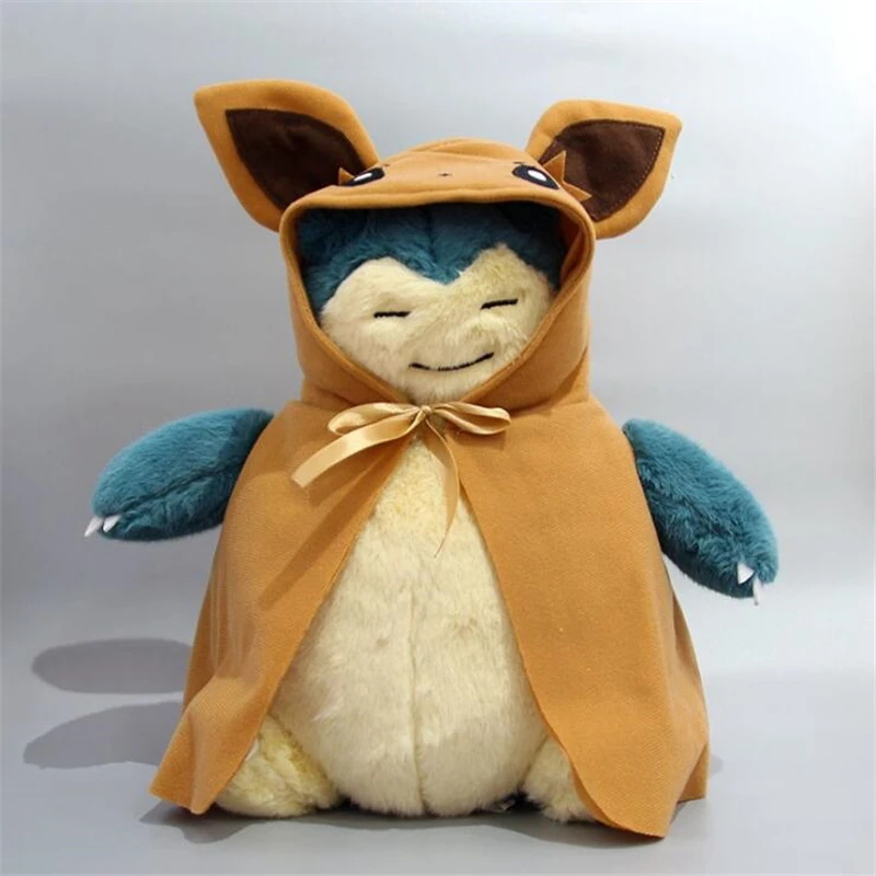 5 шт./лот 30 см Косплей Eevee плюшевый снорлакс мягкие куклы Eevee с плащом Cos игрушка Snorlax Дети Рождественский подарок - Цвет: Синий