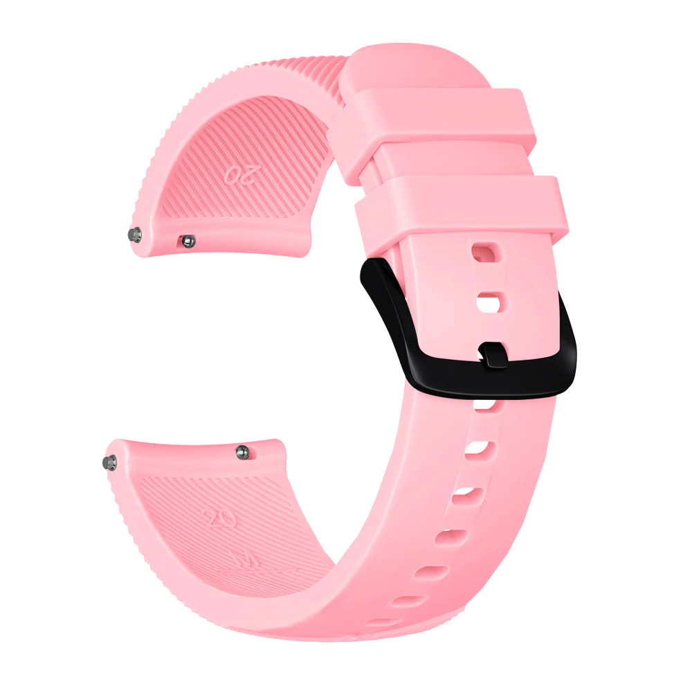 Мягкий силиконовый ремешок для часов для Xiaomi Huami Amazfit Bip ремешок 20 мм ремешок для часов браслет для Huami Amazfit GTS GTR 42 мм часы - Цвет: Розовый