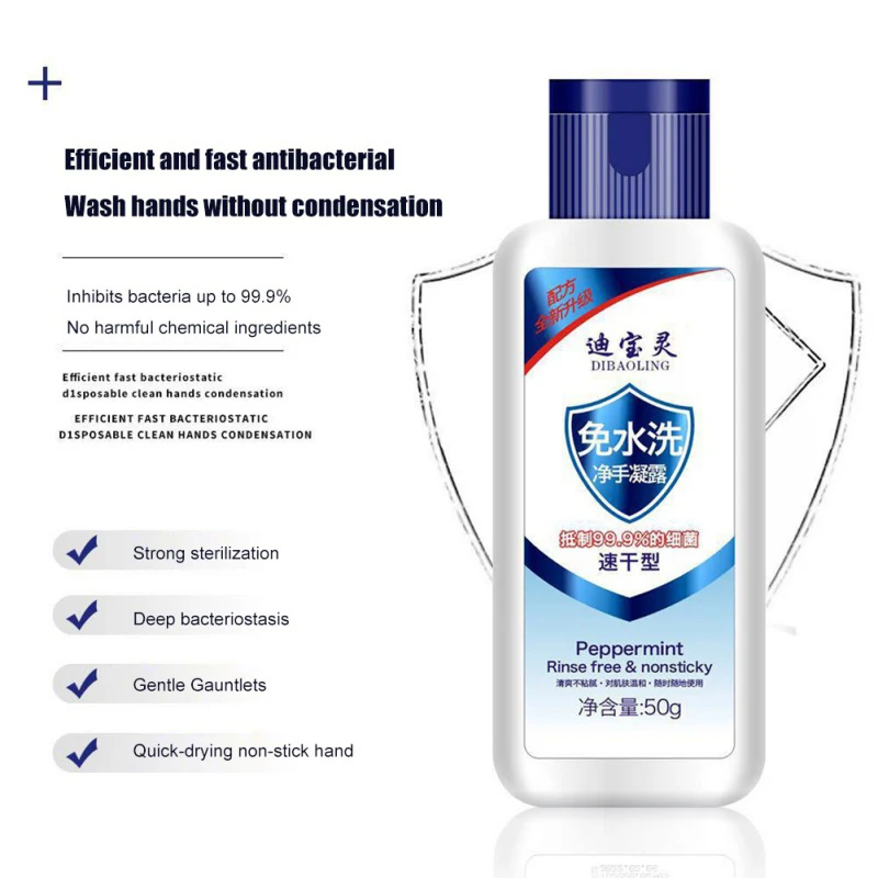 

50ml Travel Portable Mini Hand Sanitizer Anti-Bacteria Moisturizing Disposable No Clean Waterless Clear Fluid#