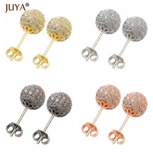 Новая мода 6 мм/8 мм/10 мм Стразы с кубическим цирконием, серьги-гвоздики для женщин и девушек, вечерние ювелирные изделия для свадьбы