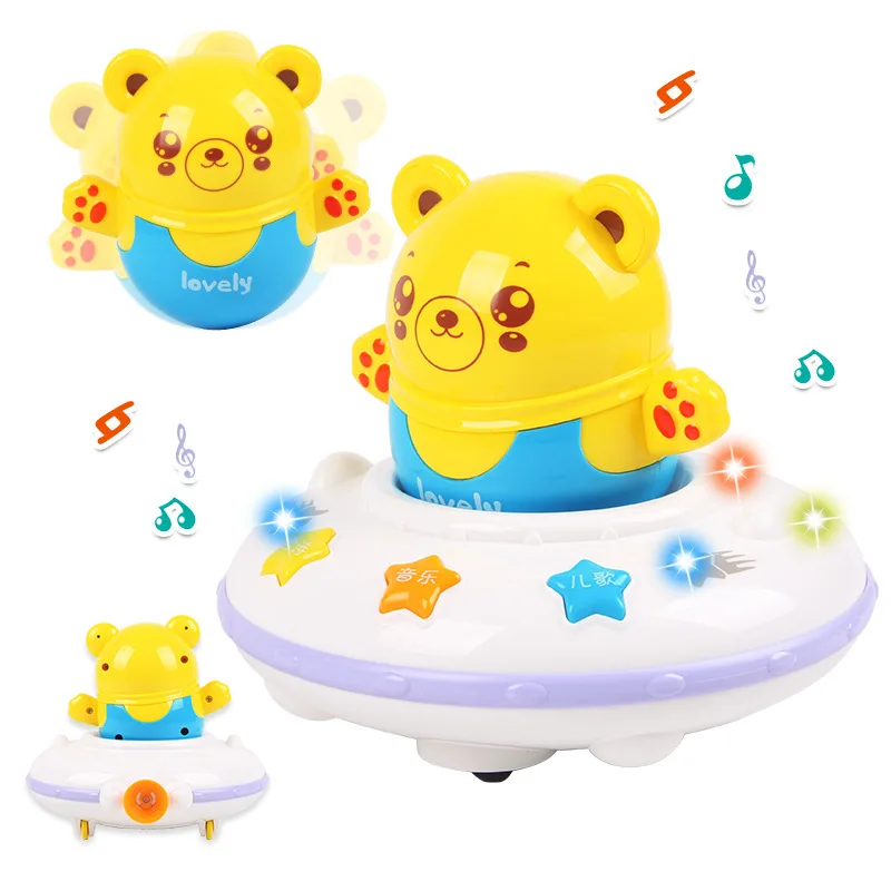 

Children Early Childhood Learning Machine Electric Universal Voice Bear UFO Music Light CHILDREN'S Tumbler UFO Toy