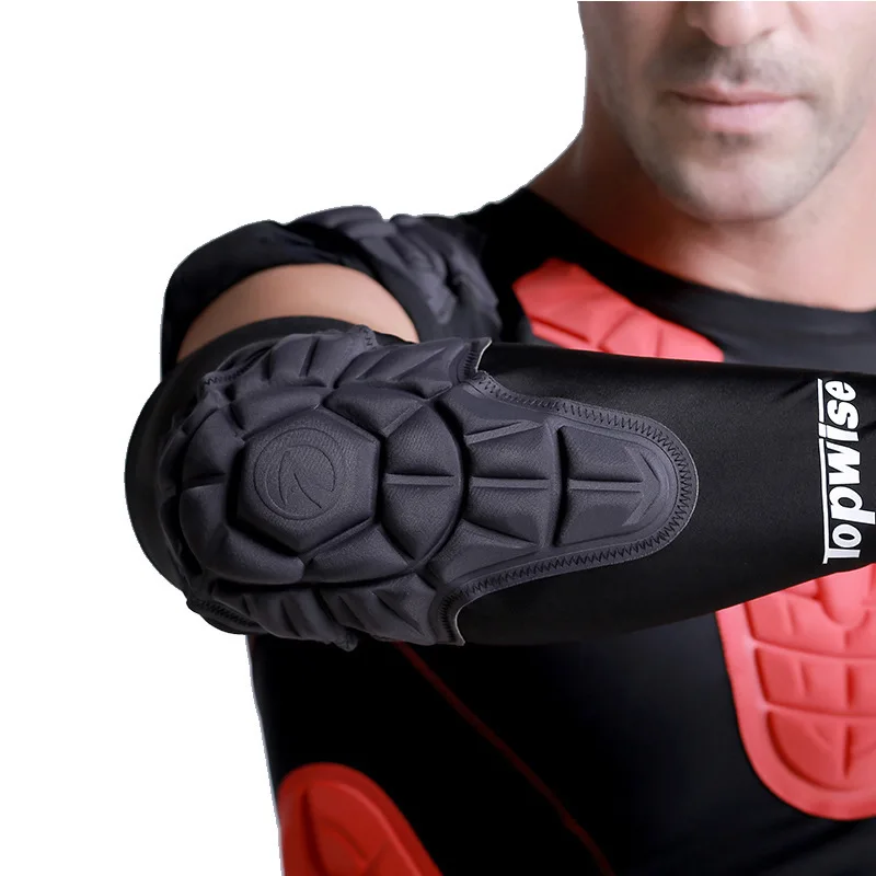 1PCS Crashproof Elbow Protector Crashproof Elbow Pads Arm Sleeve Padded Support Brace for Tennis Basketball Volleyball Honeycomb - Цвет: Черный