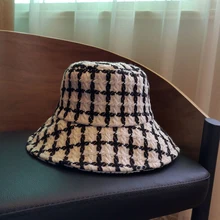 Классическая клетчатая твидовая Кепка для отдыха с Пчелой, женские шляпы для рыбалки, Женская Корейская версия, осенне-зимняя шапка, уличная одежда