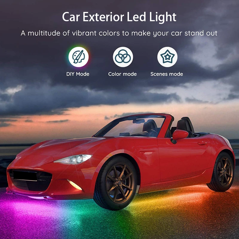 App-controlled Rgb Underglow Led Strip Lights For Cars - Chrome Neon  Ambiance