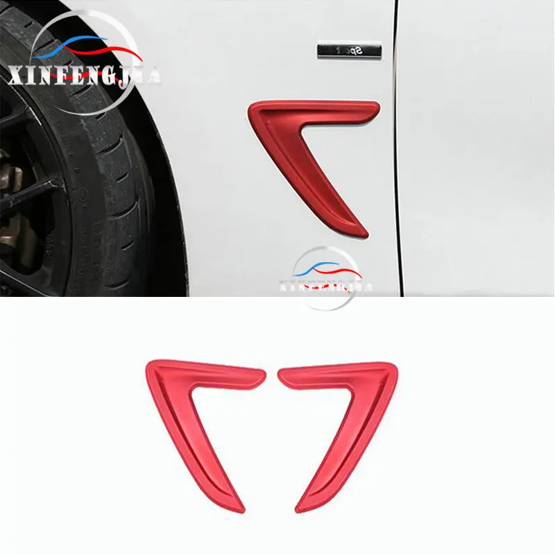 

For BMW 3 Series F30 13-2018 2x Red Side Wing Air Flow Fender Intake Vent Cover