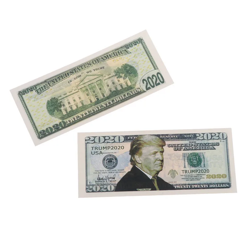 

10pcs 2020 Donald Trump Commemorative Coin President Paper Banknote Non-currency Novelty Toys