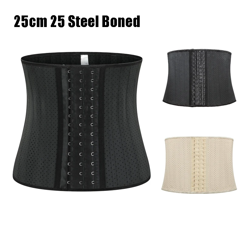 

25cm 25 Boned Waist Shaper Latex Adjustable Women Waist Trainer Corset Chest Binder Plus Size 6XL Fajas Colombianas Reductora
