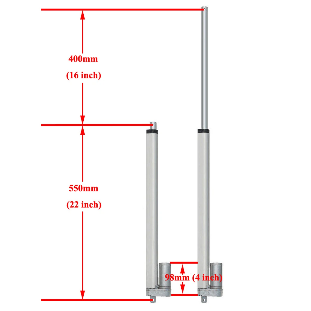 Набор 2X400 мм/1" с линейным приводом водонепроницаемый IP65 двигатель постоянного тока и беспроводной пульт дистанционного управления и Brackets-1500N/330lbs Максимальная нагрузка