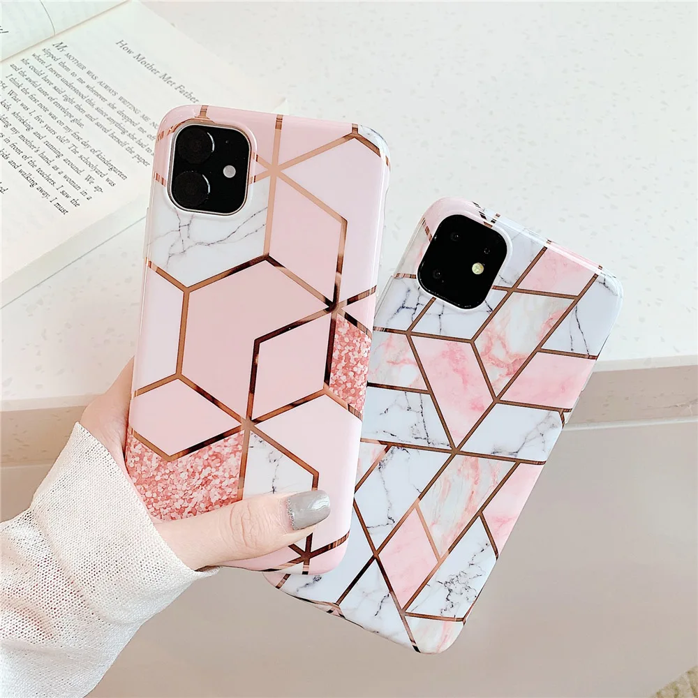 N1986N чехол с мраморным покрытием для iPhone 11 Pro Max X XR Xs Max Роскошный чехол для телефона для iPhone 6 6s 7 8 Plus модный IMD полный Чехол