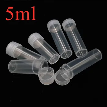 

20Pcs 5ml Plastic Tubes with Caps Transparent Sample Container Powder Craft Screw Cap Bottles Storage Vials for Test Laboratory