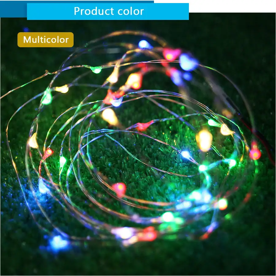 LED String light Silver Wire Fairy warm white Garland Home Christmas Wedding Party Decoration Powered by Battery batter USB 10m (15)