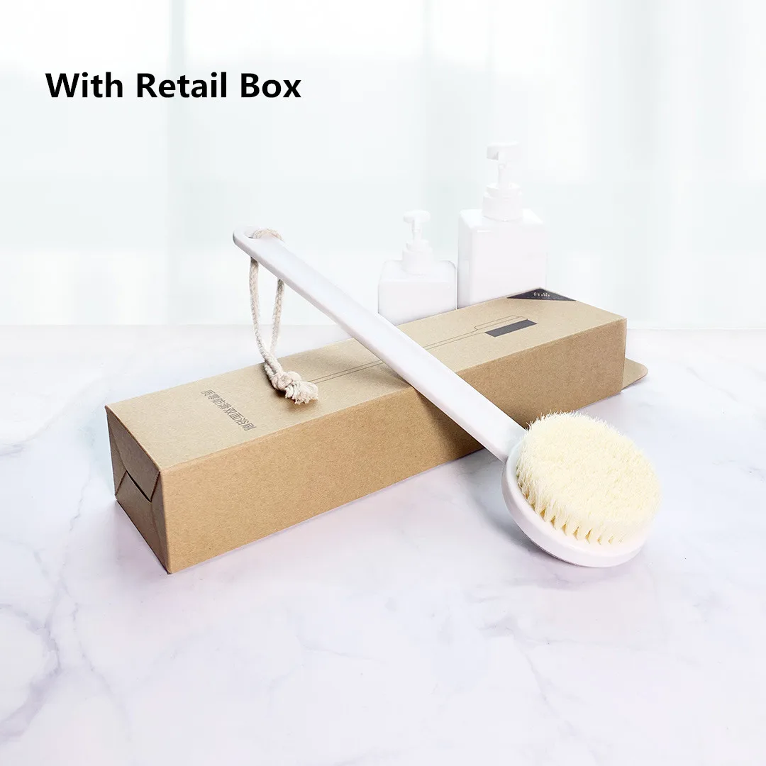 Xiaomi щетка для ванны, щетка для кожи тела, обе стороны, спа пемза, силиконовая Массажная длинная ручка, аксессуары для ванной комнаты - Цвет: with box white