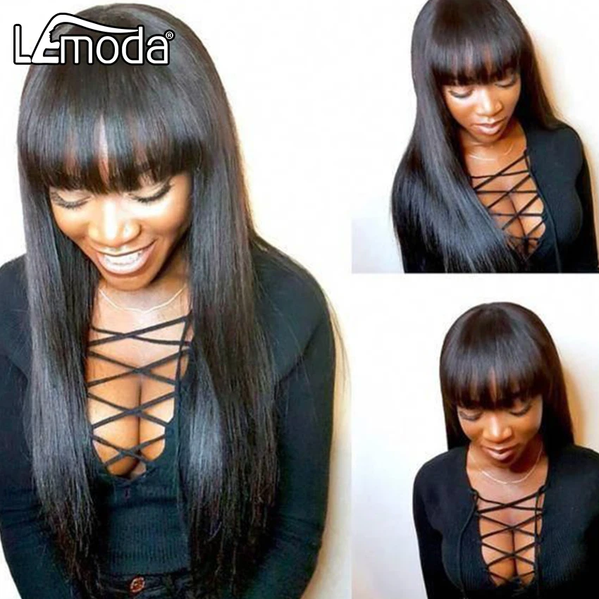 28inch Straight Human Hair Wigs With Bangs For Black Women Lemoda Brazilian Machine Wig 150 Density Natural Black Aliexpress Hair Extensions Wigs 28inch Straight Human Hair Wigs With Bangs For Black Women Lemoda Brazilian Machine Wig 150 Density Natural Black Aliexpress Hair Extensions Wigs