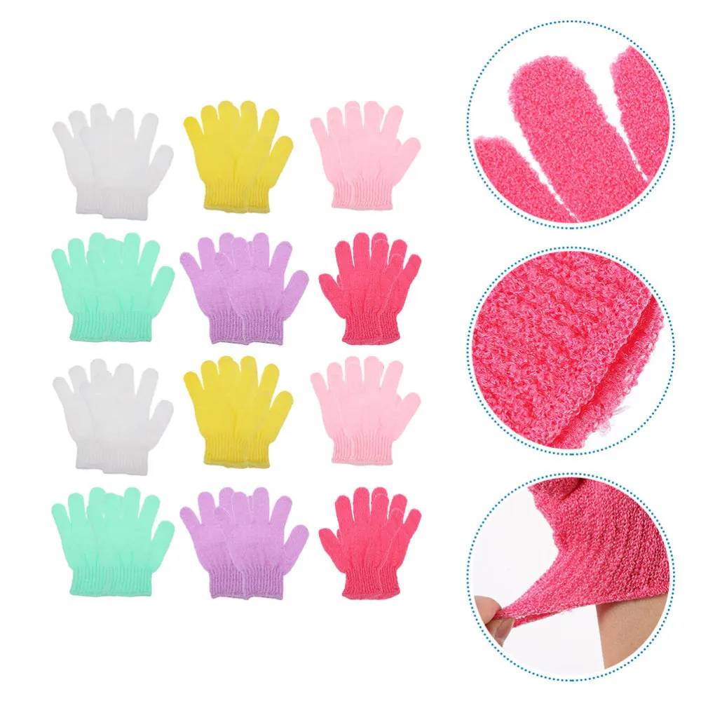 12Pcs Exfoliating Shower Glove Body Scrubber for Bath Spa | Дом и сад