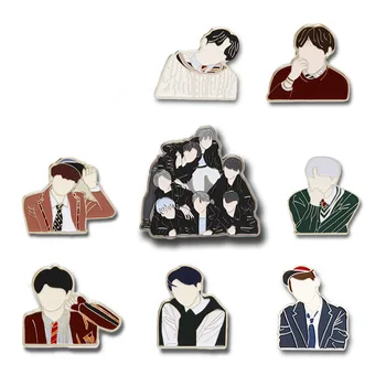 

Kpop Brooch JK V Suga RM J-hope JIMIN JIN Pins Badge New Album Metal Badges Accessories Gift for Fans Character Brooches