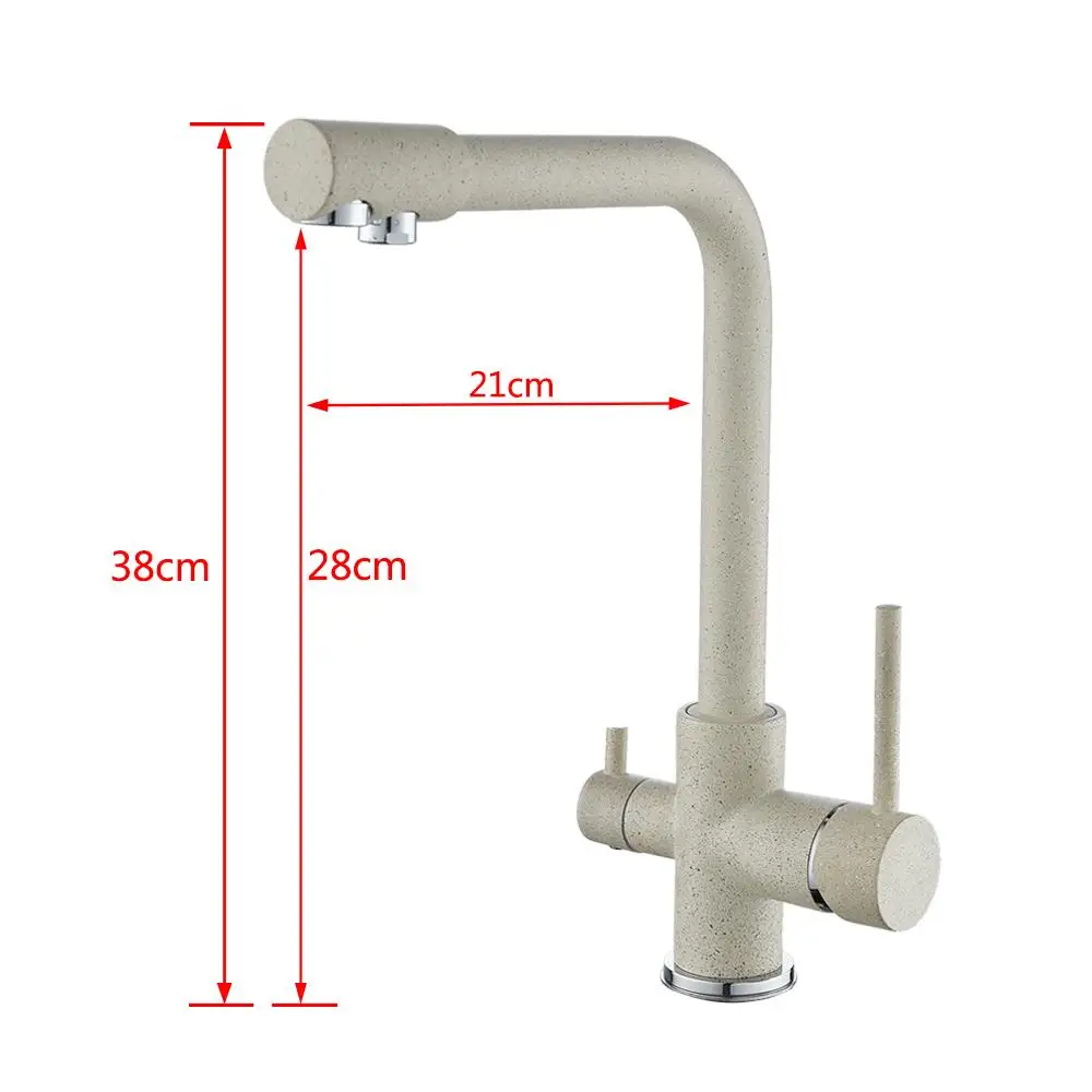 Kitchen Filtered Faucet balck with Dot Brass Purifier Faucet Dual Sprayer Drinking Water Tap Vessel Sink Mixer Tap Torneira