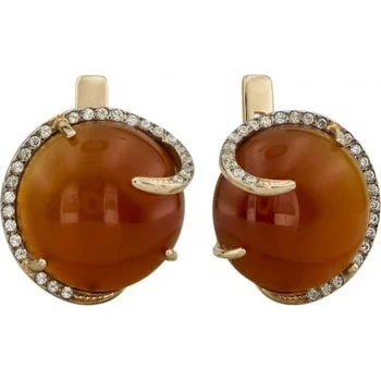 

Aloris earrings with cubic zirconia and carnelian red gold