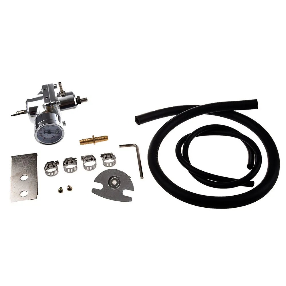 Универсальный автомобильный Регулируемый регулятор давления топлива 0-140PSI алюминиевый с аппаратным оборудованием резиновый шланг с манометром комплект 6 цветов авто аксессуары