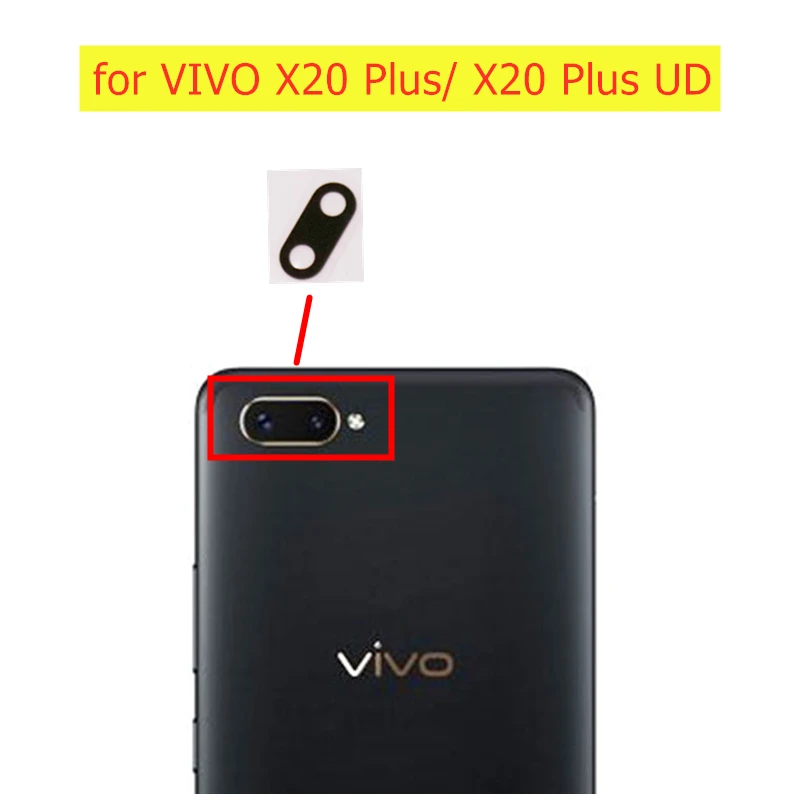 2 шт./лот для VIVO X20 Plus/ Plus UD стеклянный объектив задней камеры основной с клеем