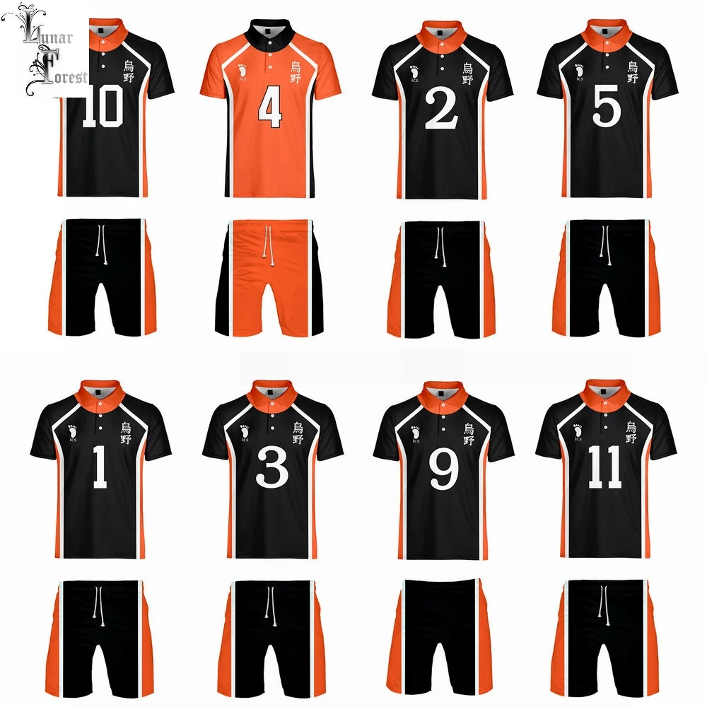 Pants Polo-Shirt Volleyball Haikyuu Cosplay Anime Short-Sleeve Beach-Board 3d-Printing