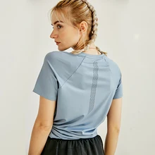 Wmuncc рубашки для йоги с открытой спиной, женские быстросохнущие топы для бега, свободные футболки для тренировок, тренажерного зала, женские футболки с коротким рукавом для фитнеса и спорта