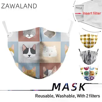 

Zawaland Fashion Adult Cute Cartoon Face Mask Reusable Waterable Protective PM2.5 With Filter Dust bacteria proof Flu Masks