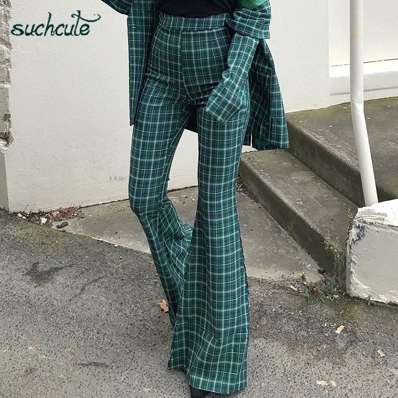 SUCHCUTE/брюки-клеш с высокой талией; сезон осень-зима; коллекция года; сетчатые леггинсы; уличные Вечерние брюки; женские модные облегающие Клубные брюки