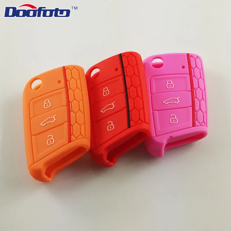 Silicone Car Key Cover Case For VOLKSWAGEN VW Polo Crafter Golf 7 MK7 For Skoda Octavia Combi A7 SEAT Leon Ibiza CUPTRA key case,key case cover
