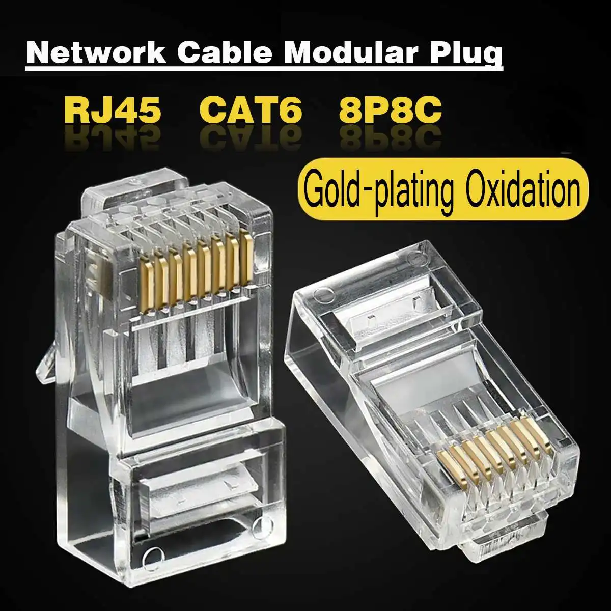 1000 шт. позолоченный RJ45 сетевой кабель модульный разъем CAT6 разъем 8P8C Utp неэкранированный модульный Rj45 Разъем терминалы