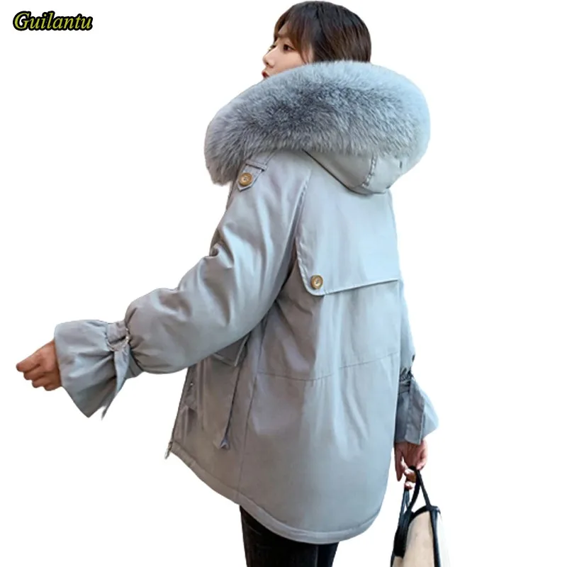 

Guilantu 2020 Winter Thick Wool Liner Padded Jacket Women Plus Size Loose Short Coat Female Fur Collar Hooded Warm Parka Mujer
