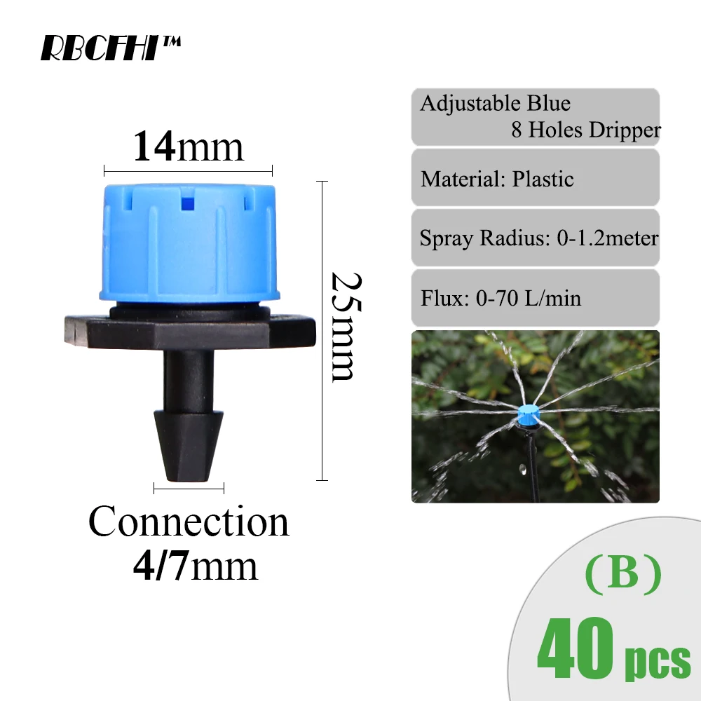 Garden Drip Irrigation Hose Connector Spray Sprinkler Emitters Stake Dripper Rotating Nozzle Watering Arrow RBCFHI Variety Style hose connector drip irrigation spike drip irrigation garden dripper drip irrigation stakes irrigation fittings