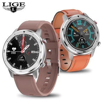 

LIGE Waterproof Smart Watch for iPhone Men Heart Rate Blood Pressure Monitoring Full Touch Screen Music control Sport Smartwatch