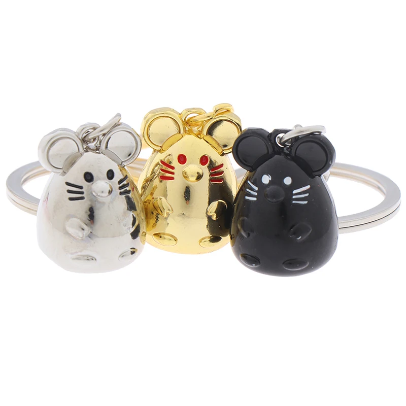 NEW Rat Mouse Keychain Fashion Animal Car Keyfob Bag Pendant Key Chain Keyring For Women Gift 2020 Mouse Year Keyring