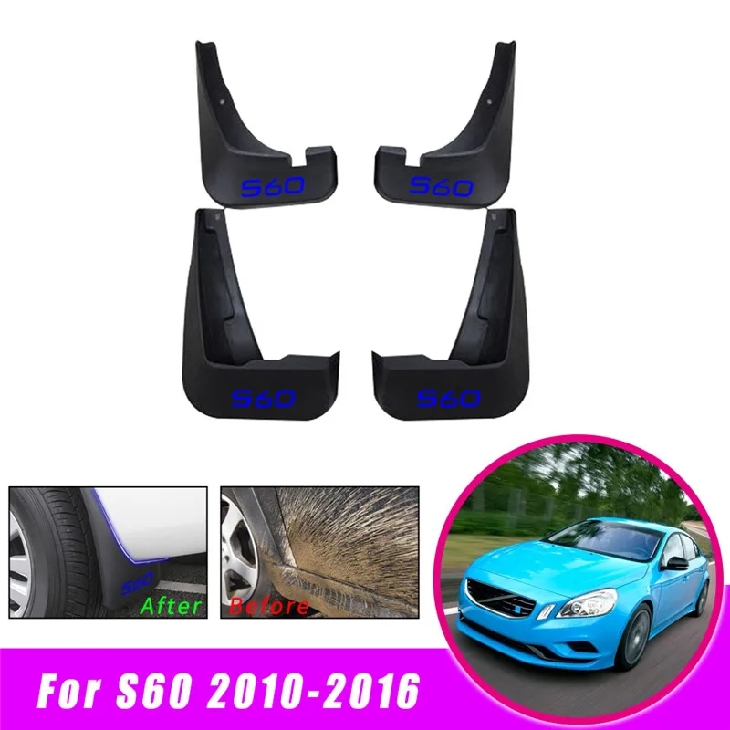 Автомобильное крыло брызговиков Брызговики для VOLVO S60 2010 2012 2013 Брызговики аксессуары 4 шт - Цвет: Синий