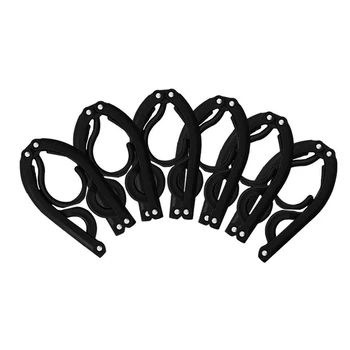 

12 Pcs Portable Folding Clothes Hangers Travel Accessories Foldable Clothes Drying Rack For Travel (Black)
